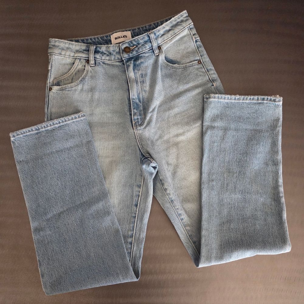 Rolla’s Original Straight High Rise Jeans Faded Vintage Blue Size 29